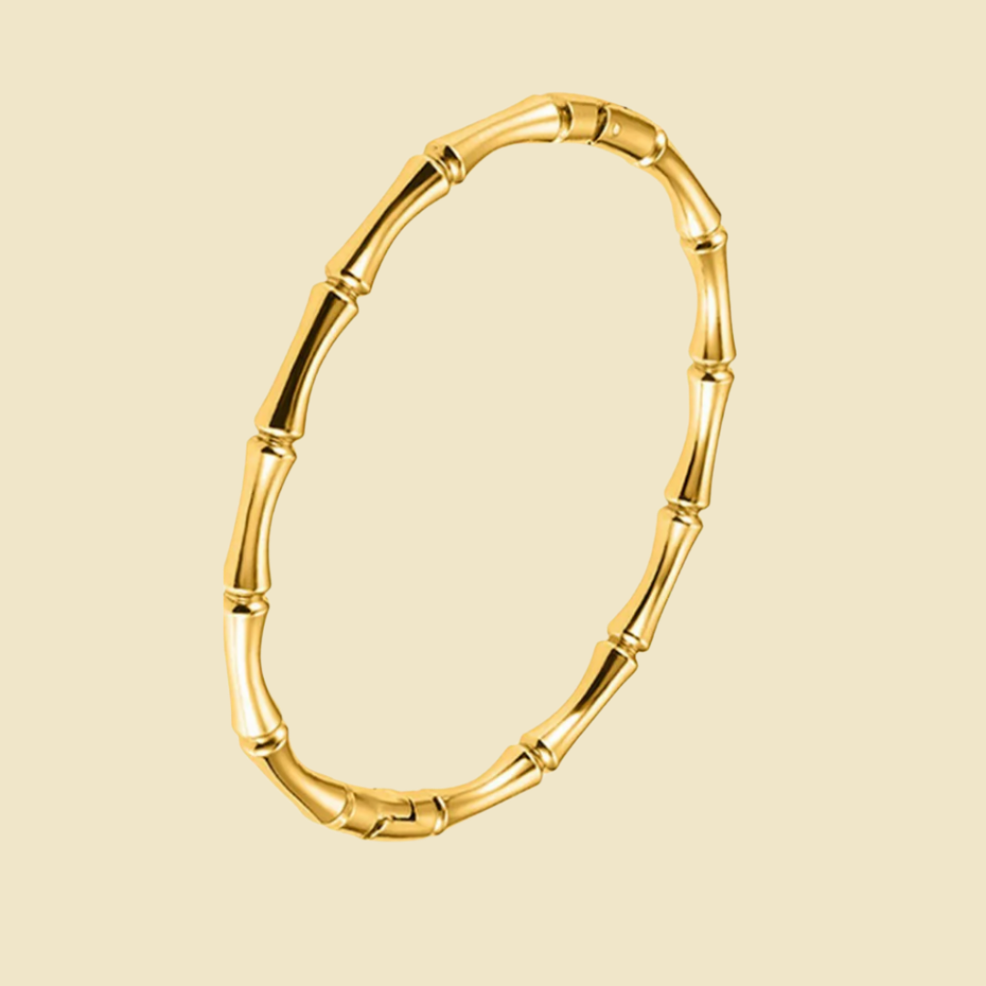Women Gold-Plated Bangle Bamboo Style Bracelet