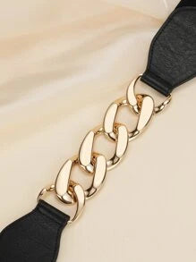Women's Gold Chain Decor Waist Belt, Suitable For Daily Wear Elegant