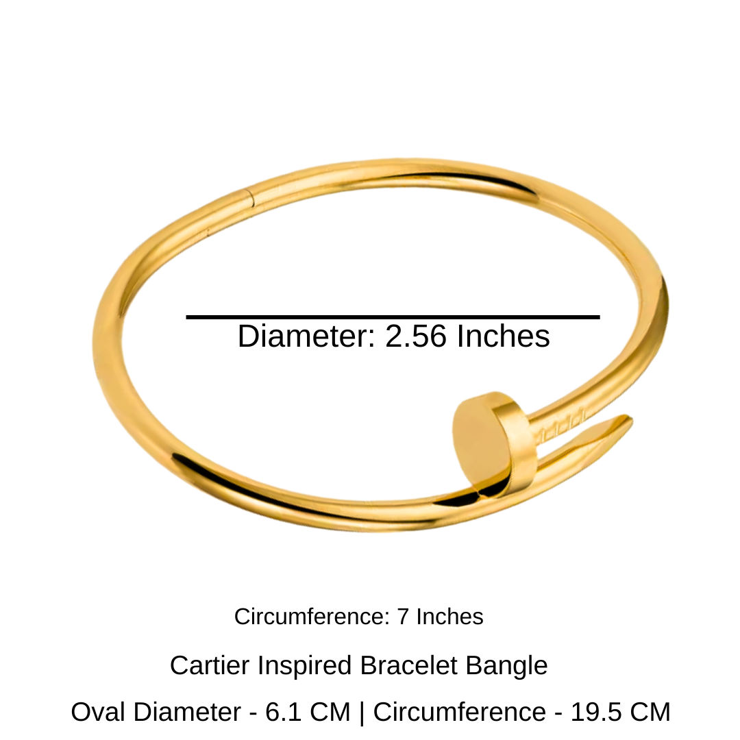 Women Gold-Plated Bangle Nail Style Bracelet