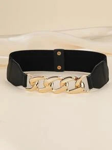 Women's Gold Chain Decor Waist Belt, Suitable For Daily Wear Elegant