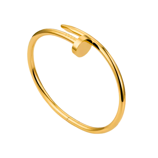 Women Gold-Plated Bangle Nail Style Bracelet