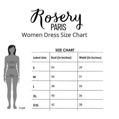 rosery paris Women's Knee Length A-line Ruched Neck Dress