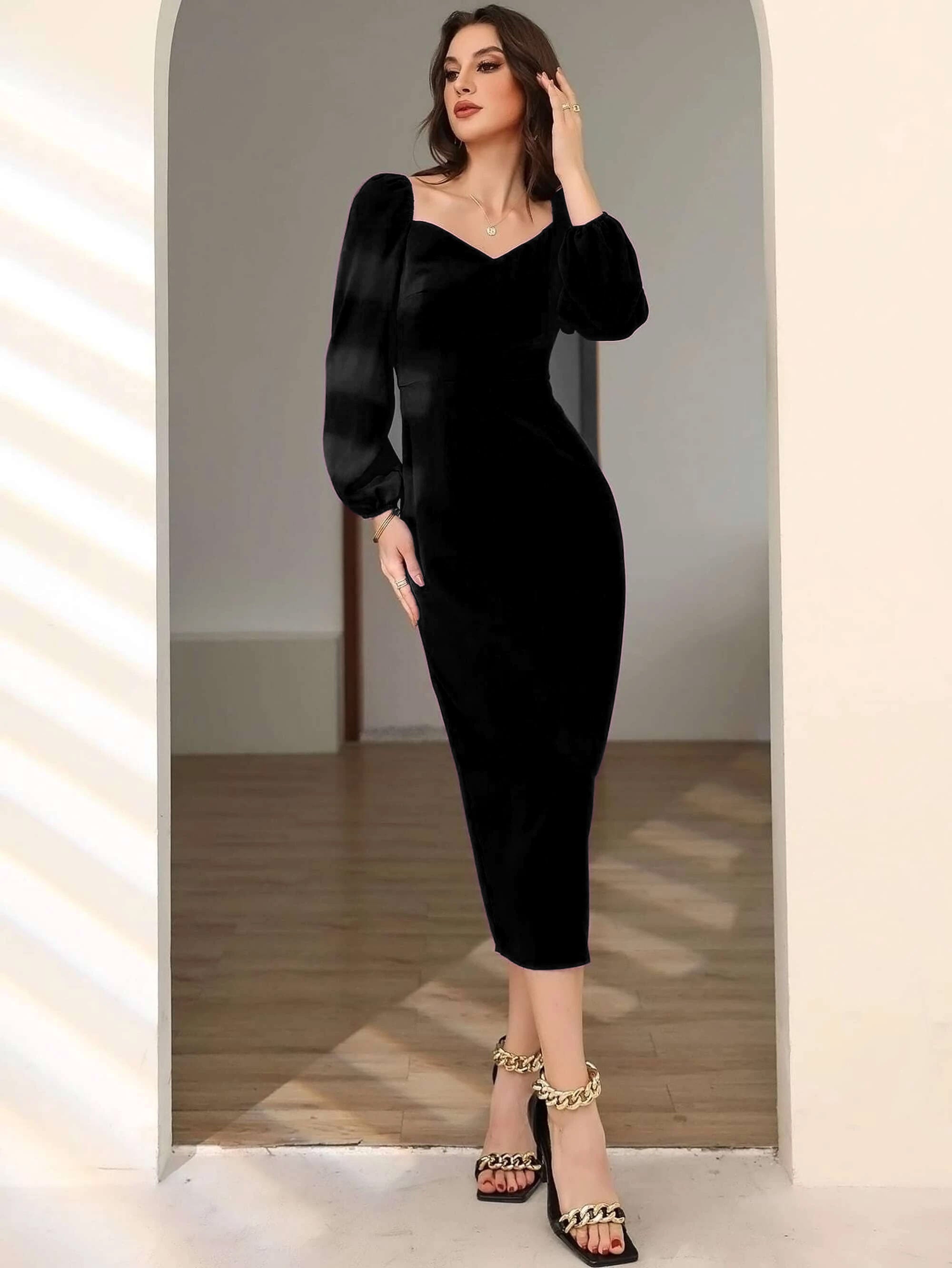 stylish designer dress for women  Black